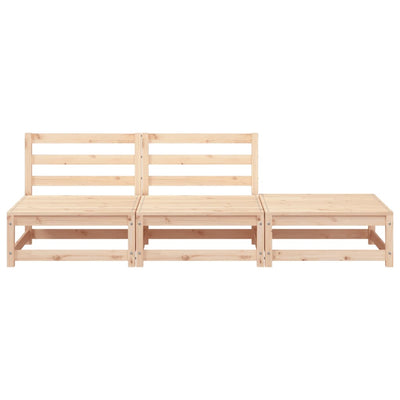 Patio Sofa Armless with Footstool Solid Wood Pine