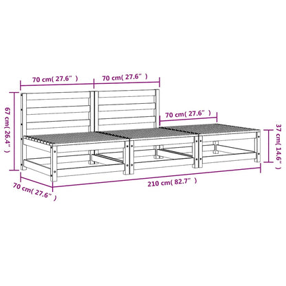 Garden Sofa | Natural Wood | Solid Pine | Two-seater | Modular | Rustic