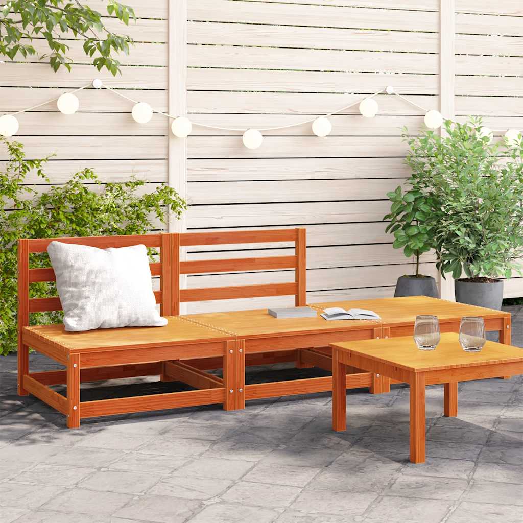 Garden Sofa | Wax brown | Solid pine wood | Large | Modular | Garden Sofa