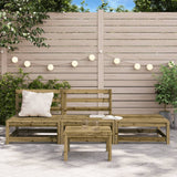 Garden Sofa Armless with Footstool Impregnated Wood Pine