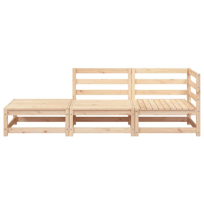 Patio Sofa with Footstool 2-Seater Solid Wood Pine