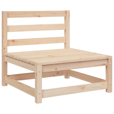 Patio Sofa with Footstool 2-Seater Solid Wood Pine