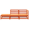 Patio Sofa with Footstool 2-Seater Wax Brown Solid Wood Pine
