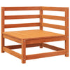 Patio Sofa with Footstool 2-Seater Wax Brown Solid Wood Pine