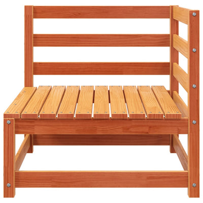 Patio Sofa with Footstool 2-Seater Wax Brown Solid Wood Pine