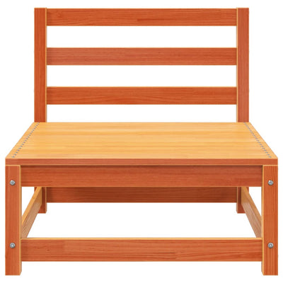 Patio Sofa with Footstool 2-Seater Wax Brown Solid Wood Pine