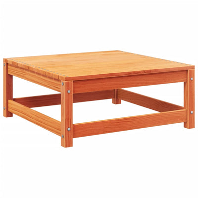 Patio Sofa with Footstool 2-Seater Wax Brown Solid Wood Pine