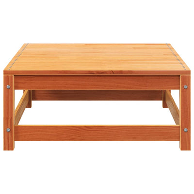 Patio Sofa with Footstool 2-Seater Wax Brown Solid Wood Pine