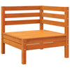 Patio Sofas Corner 2 pcs Wax Brown Solid Wood Pine