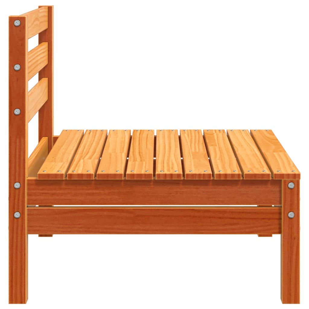 Garden Sofa | Wax brown | Solid pine wood | Single unit size | Modular