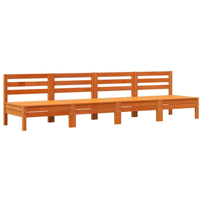 Garden Sofa | Set of 4 | Wax brown | Solid pine wood | Standard | Modular