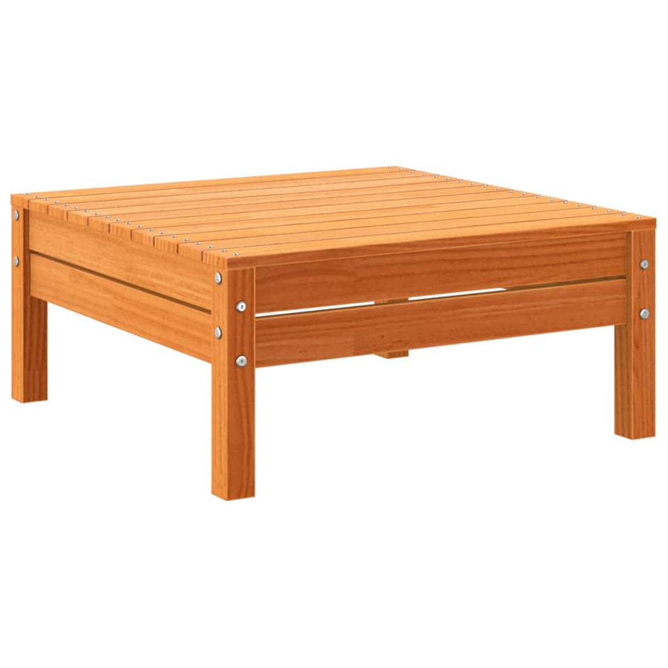 Garden Footstool Wax Brown Solid Wood Pine