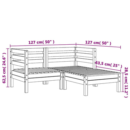 Garden Sofa | Natural Pine | Solid pine wood | 2-Seater | Modular