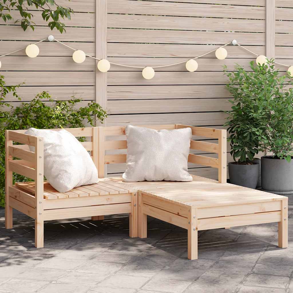 Garden Sofa | Natural Pine | Solid pine wood | 2-Seater | Modular