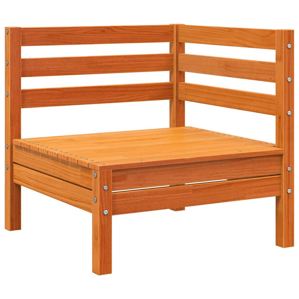 Garden Sofa | Wax brown | Solid pine wood | 2-seater | Modular