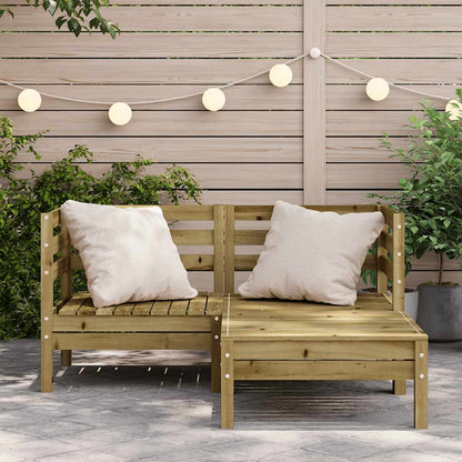 Garden Sofa | Natural Wood | Solid Pine Wood | Medium |  Modular