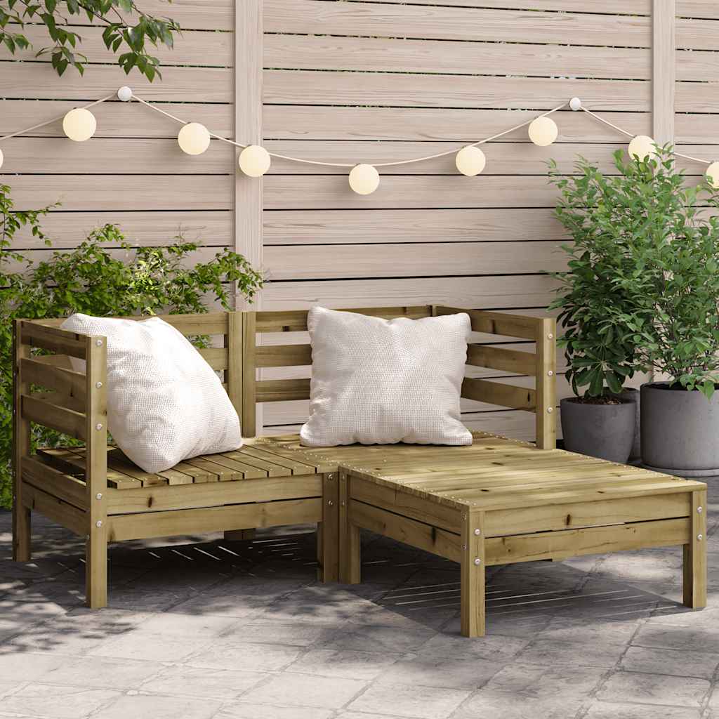 Garden Sofa | Natural Wood | Solid Pine Wood | Medium |  Modular