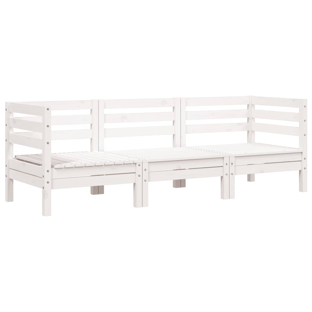 Garden Sofa | White | Solid pine wood | 3-seater | Modular | Garden Sofa