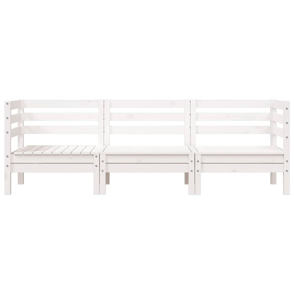 Garden Sofa | White | Solid pine wood | 3-seater | Modular | Garden Sofa