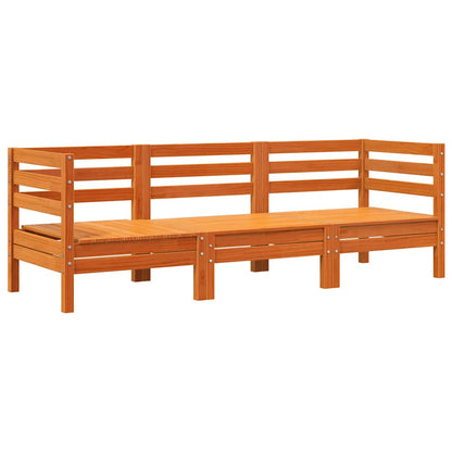 Garden Sofa | Wax Brown | Solid Pine Wood | 3-Seater | Modular