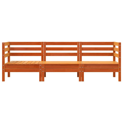 Garden Sofa | Wax Brown | Solid Pine Wood | 3-Seater | Modular