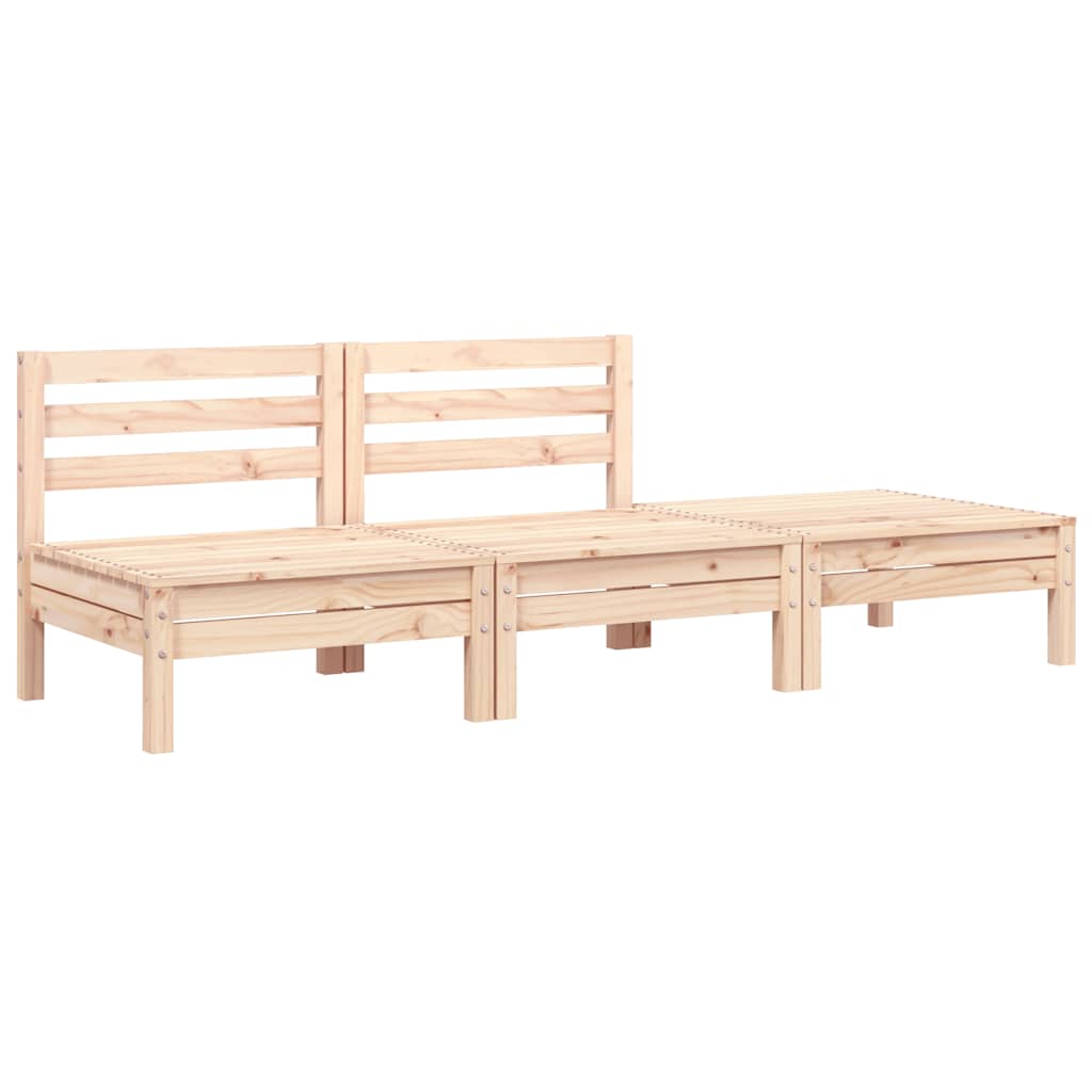 Garden Sofa | Natural Pine | Solid Pine Wood | 3-Seater | Modular