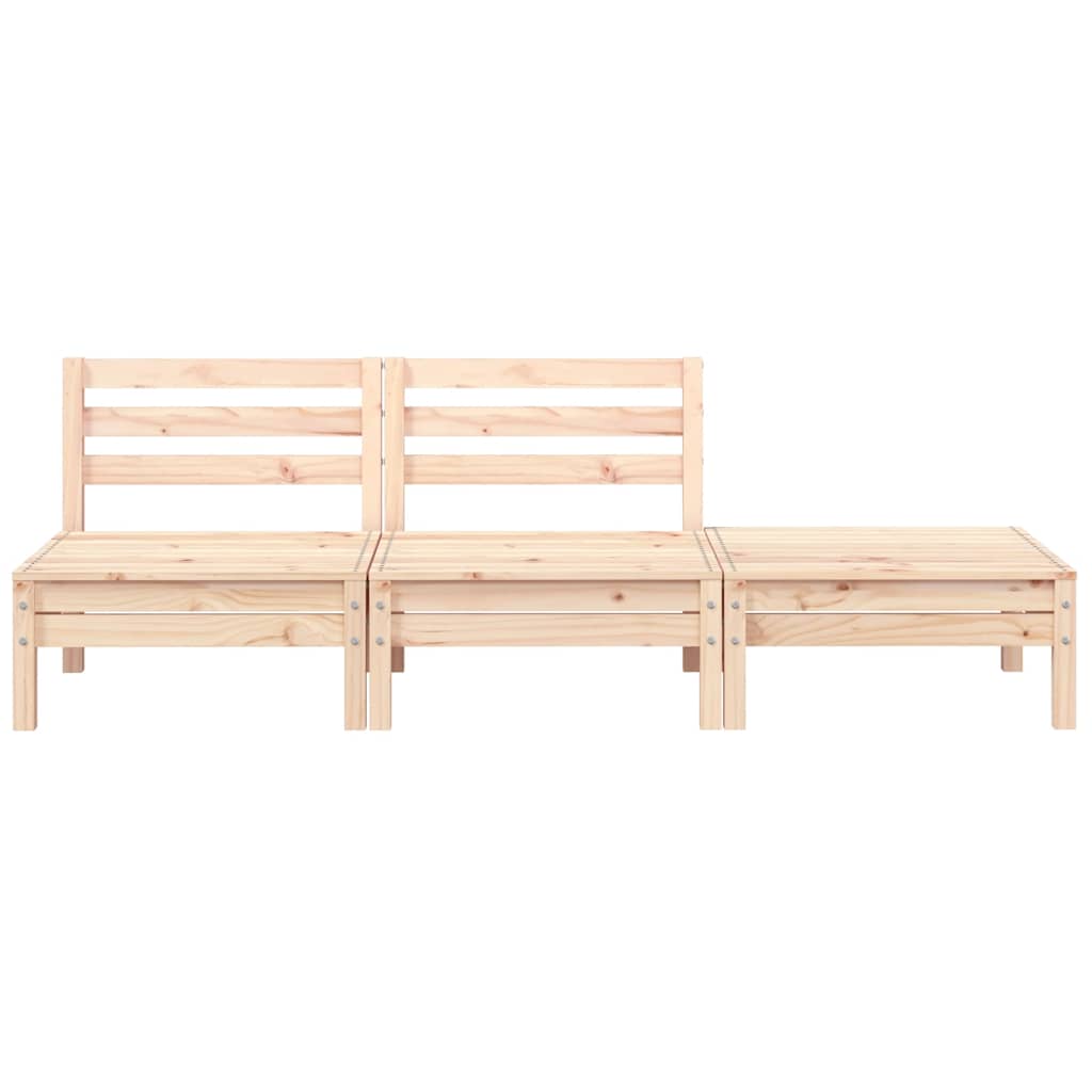 Garden Sofa | Natural Pine | Solid Pine Wood | 3-Seater | Modular