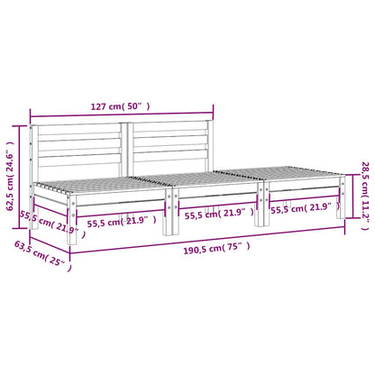 Garden Sofa | Natural Pine | Solid Pine Wood | 3-Seater | Modular