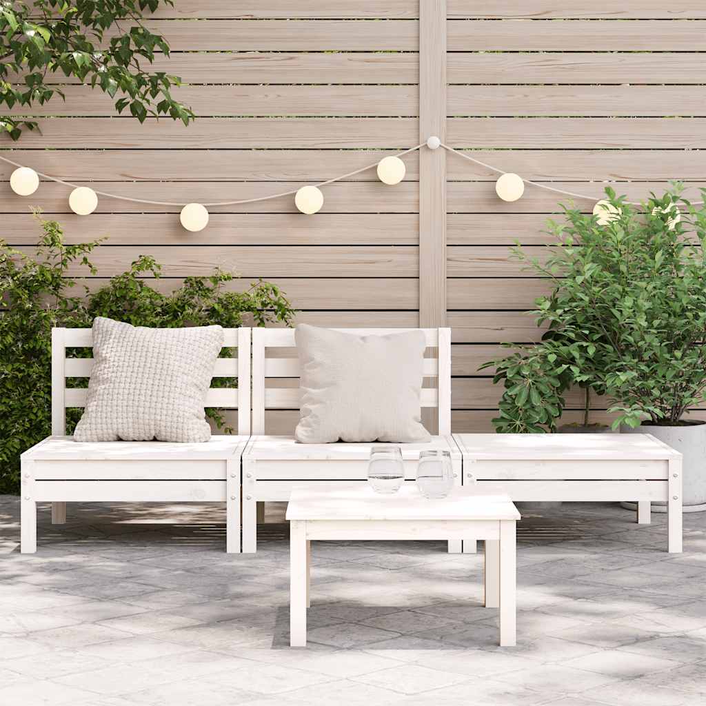 Garden Sofa | White | Solid pine wood | 3-seater | Modular | Garden Sofa