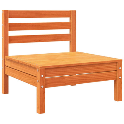 Patio Sofa 3-Seater Wax Brown Solid Wood Pine