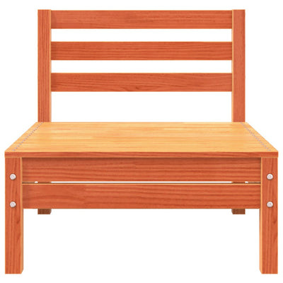 Patio Sofa 3-Seater Wax Brown Solid Wood Pine