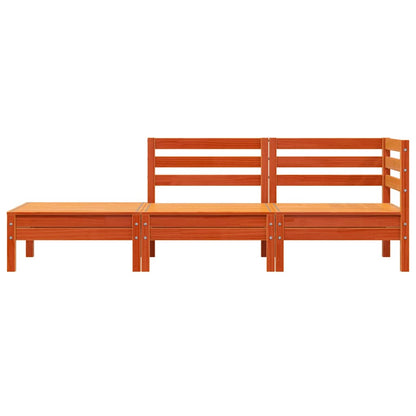 Garden Sofa | Wax Brown | Solid Pine Wood | 3-Seater | Modular