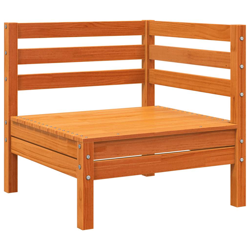 Garden Sofa | Wax Brown | Solid Pine Wood | 3-Seater | Modular