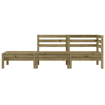 Garden Sofa | Natural wood | Impregnated solid pine wood | 3-Seater