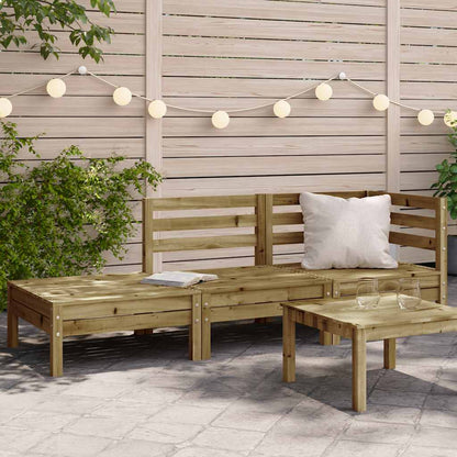 Garden Sofa | Natural wood | Impregnated solid pine wood | 3-Seater