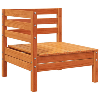 Patio Sofa 4-Seater Wax Brown Solid Wood Pine