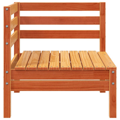 Patio Sofa 4-Seater Wax Brown Solid Wood Pine