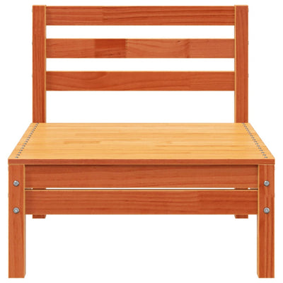 Patio Sofa 4-Seater Wax Brown Solid Wood Pine
