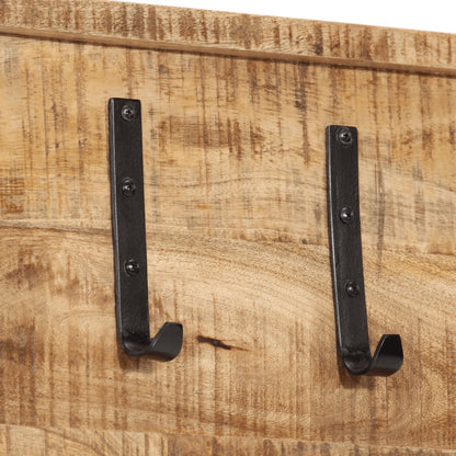 Wall-mounted Coat Rack with 5 Hooks Solid Wood Mango