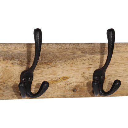 Wall-mounted Coat Rack with 4 Hooks Solid Wood Mango