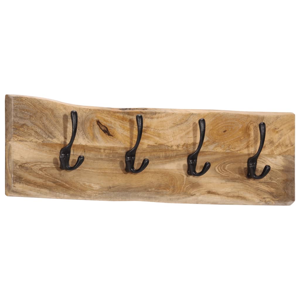 Wall-mounted Coat Rack with 4 Hooks Solid Wood Mango