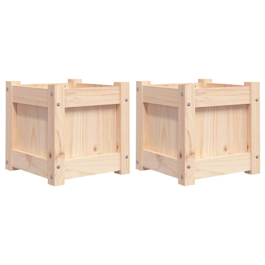 Garden Planters 2 pcs Solid Wood Pine
