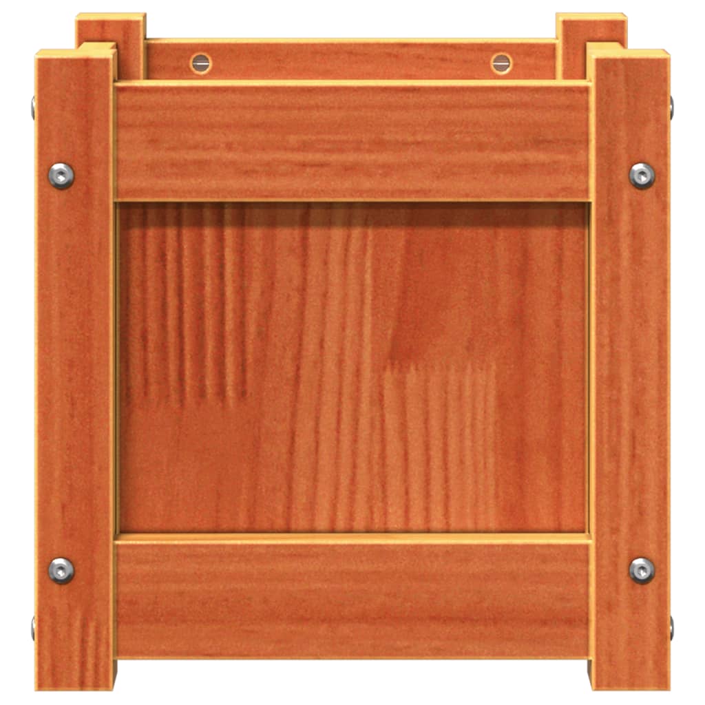 Garden Planters 2 pcs Wax Brown Solid Wood Pine