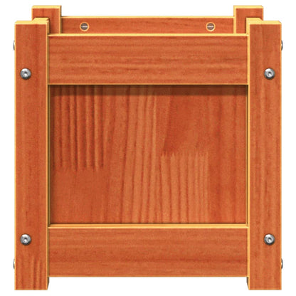 Garden Planters 2 pcs Wax Brown Solid Wood Pine