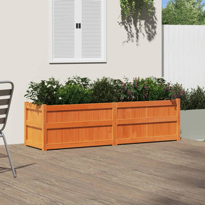 Garden Planter Wax Brown 180x50x50 cm Solid Wood Pine