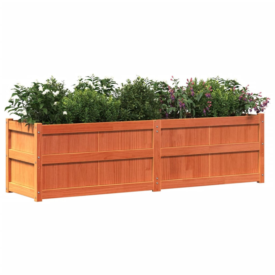 Garden Planter Wax Brown 180x50x50 cm Solid Wood Pine