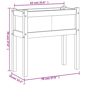 Garden Planter with Legs 70x31x70 cm Solid Wood Douglas