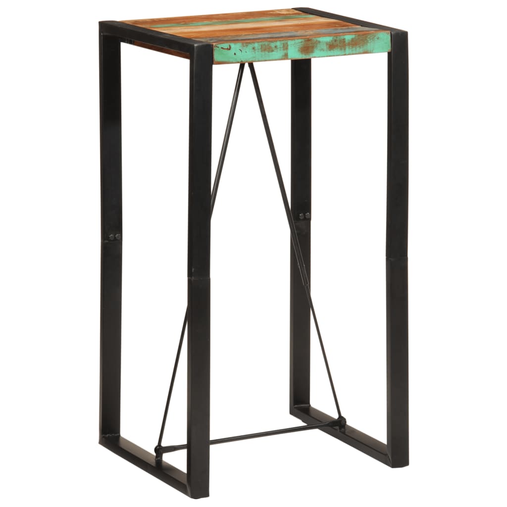 vidaXL Bar Table Multicolor Reclaimed Wood and Metal Standard Industrial