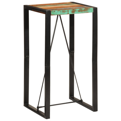 vidaXL Bar Table Multicolor Reclaimed Wood and Metal Standard Industrial