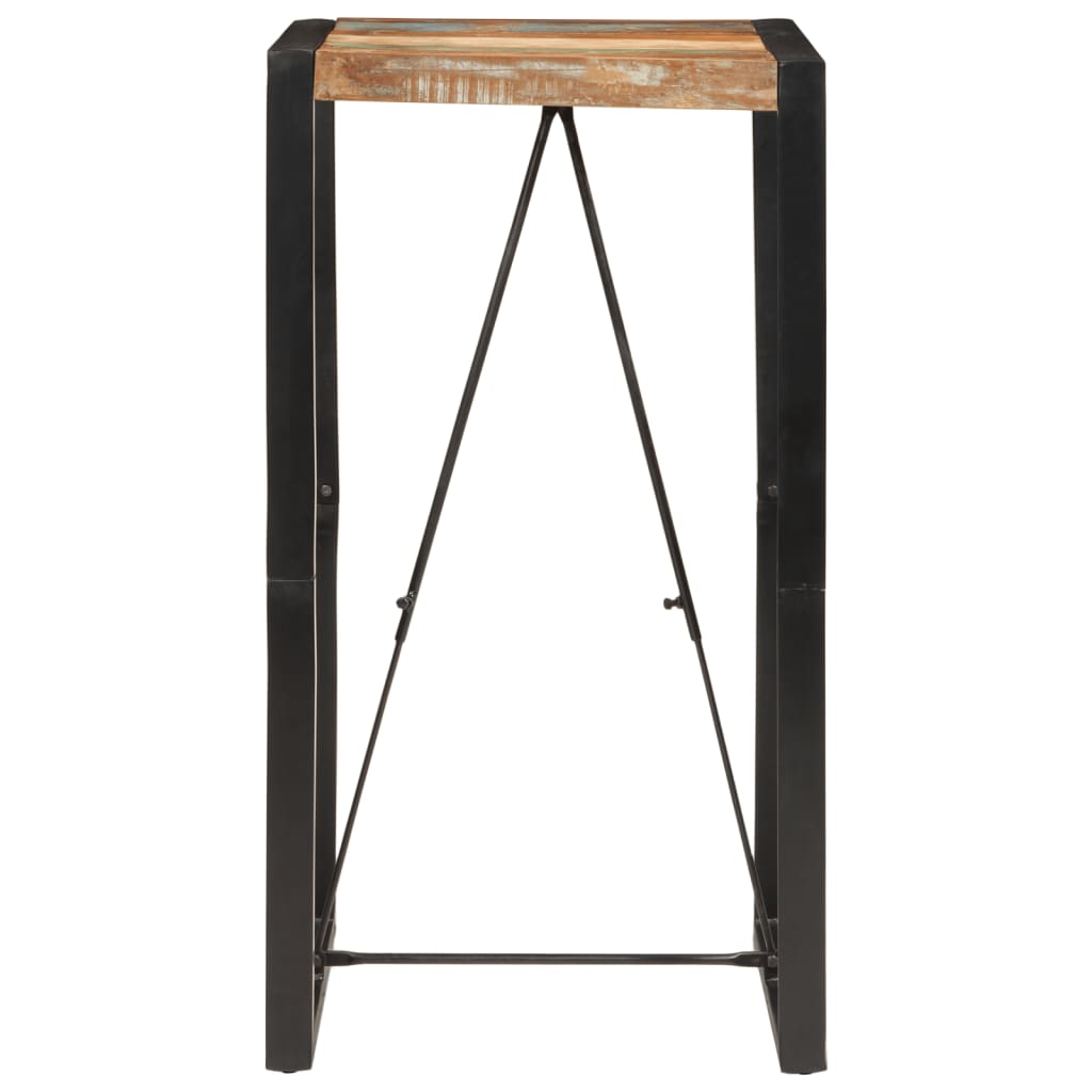 vidaXL Bar Table Multicolor Reclaimed Wood and Metal Standard Industrial